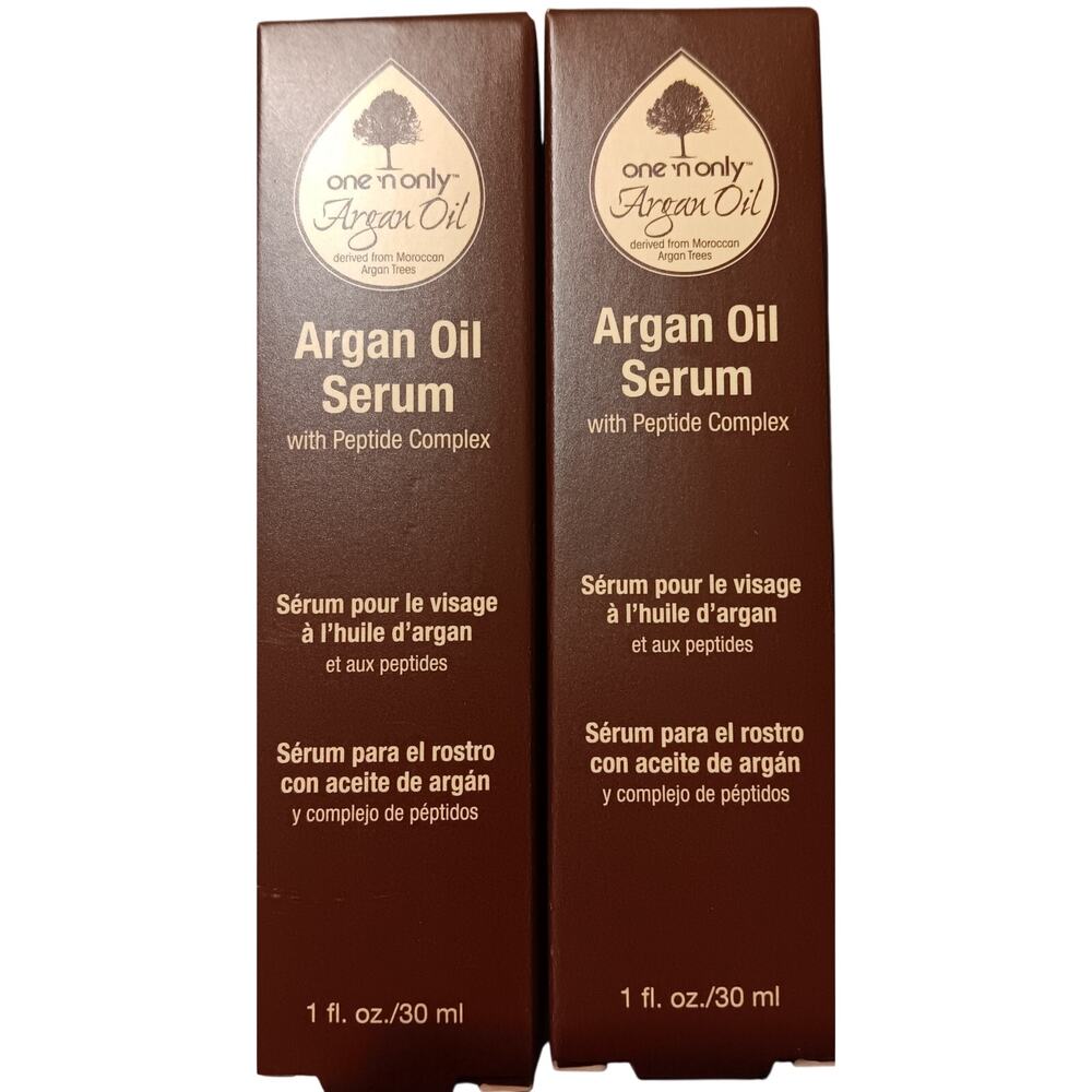 One 'n Only Argan Oil Face Serum Peptide Complex 4 Fines Lines 1 oz NEW (qty 2)